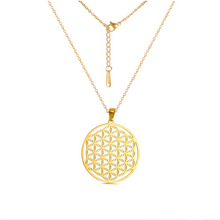 Load image into Gallery viewer, Stainless Steel Long Ball Chain or Rolo Chain Necklace with Pendant Rose Yellow Gold Silver