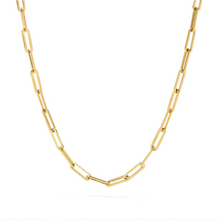 Load image into Gallery viewer, 316L Stainless Steel Paper Clip Chain Long Short Necklace Yellow Gold Silver