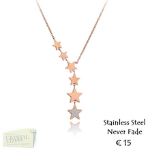 Load image into Gallery viewer, Stainless Steel Rose Gold Plated Necklace with Swarovski Crystals and Stars