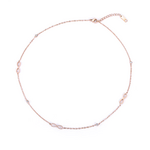 Load image into Gallery viewer, Stainless Steel Rose Gold Plated Infinity Necklace with Swarovski Crystals
