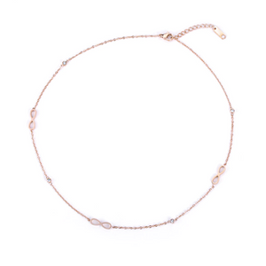Stainless Steel Rose Gold Plated Infinity Necklace with Swarovski Crystals