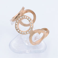 Load image into Gallery viewer, Stainless Steel Rose Gold Plated Circle Ring with Swarovski Crystals