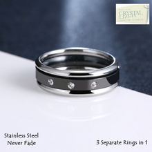 Load image into Gallery viewer, Stainless Steel 316L 3 in 1 Ring with Swarovski Crystals