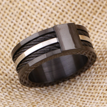 Load image into Gallery viewer, Gorgeous Stainless Steel 316L Black and Silver Men&#39;s Ring