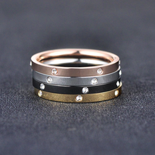 Load image into Gallery viewer, 4 in 1 Stainless Steel 4 Tone Ring Silver Rose Gold Black Yellow Gold