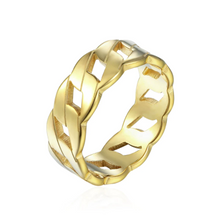 Load image into Gallery viewer, Stainless Steel Yellow Gold / Rose Gold / White Gold Plated Chain Ring