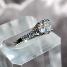 Load image into Gallery viewer, Stainless Steel Solitaire Ring with Swarovski Crystals