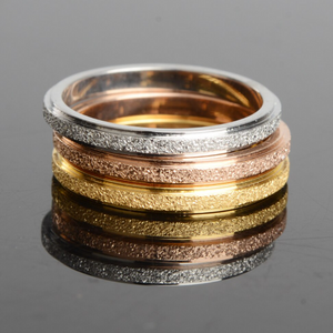 Stainless Steel Rose Gold Yellow Gold Plated Thin Band Ring