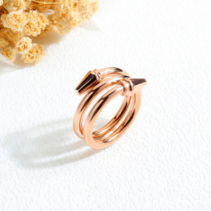Beautiful Stainless Steel Rose Gold Nail Ring