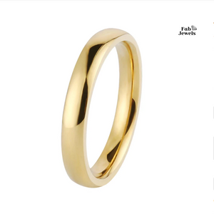 Stainless Steel Rose Gold Yellow Gold Plated Rounded Band Ring