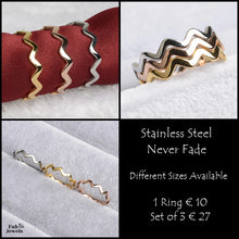 Load image into Gallery viewer, Stainless Steel Silver / Yellow Gold / Rose Gold Stylish and Trendy ZigZag Ring