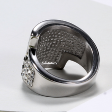Load image into Gallery viewer, Highest Quality Stainless Steel 316L Ring with Black and Clear Swarovski Crystals