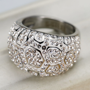 Highest Quality Stainless Steel 316L Ring with Sparkling Swarovski Crystals
