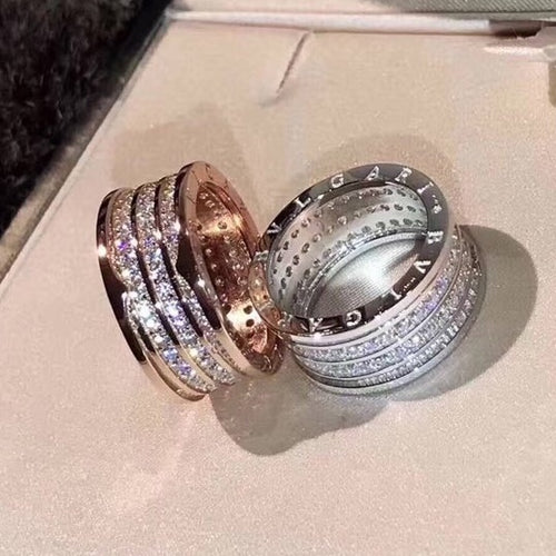 Stainless Steel Rose Gold / White Gold Plated Rings with Swarovski Crystals