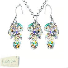 Load image into Gallery viewer, Swarovski Crystals Gold Plated Water Drops Set Necklace and Matching Earrings