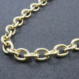 Yellow Gold Plated on Stainless Steel 316L Rolo Chain Necklace Bracelet Set