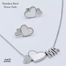 Load image into Gallery viewer, High Quality Stainless Steel 316L &#39;Ma&#39; Heart SET with Shell Necklace and Earrings