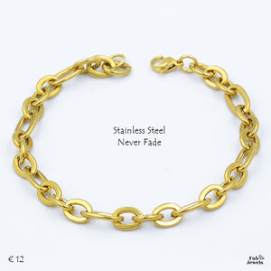 Stainless Steel 316L Yellow Gold Rose Gold Chain Bracelet