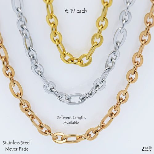 Stainless Steel 316L Yellow Gold Rose Gold Chain Necklace