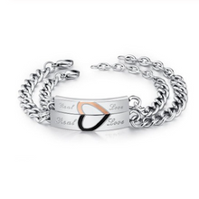Load image into Gallery viewer, Stainless Steel Couple His and Hers Half Heart Bracelets Set