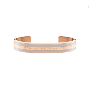Stainless Steel Classic Cuff Bracelet Satin White Rose Gold Plated Silver