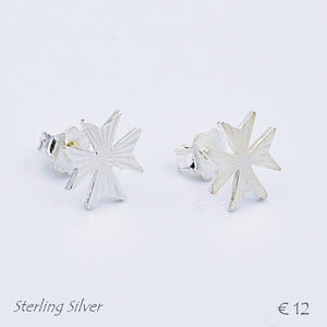 MALTESE CROSS  Sterling Silver 925 Earrings