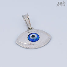 Load image into Gallery viewer, Sterling Silver Evil Eye Lucky Charm Pendant Free Chain