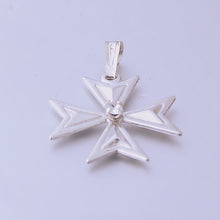 Load image into Gallery viewer, MALTESE CROSS  Sterling Silver 925 Pendant with Cubic Zirconia Free Chain