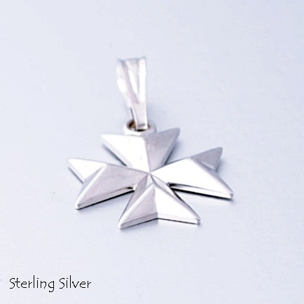 MALTESE CROSS  Sterling Silver 925 Solid Pendant Free Chain