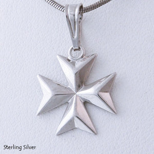 MALTESE CROSS  Sterling Silver 925 Solid Pendant Free Chain