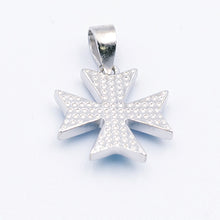 Load image into Gallery viewer, MALTESE CROSS Sterling Silver 925 Blue Opal Pendant Free Chain