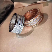 Load image into Gallery viewer, Stainless Steel Rose Gold / White Gold Plated Rings with Swarovski Crystals