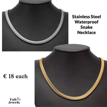 Load image into Gallery viewer, Stylish Stainless Steel Snake Necklace in Silver and Yellow Gold Plated