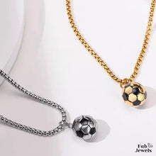 Load image into Gallery viewer, Football Ball Stainless Steel Pendant with Necklace