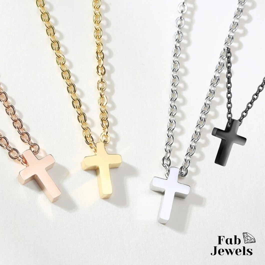 Stainless Steel Unisex Cross Pendant Including Necklace