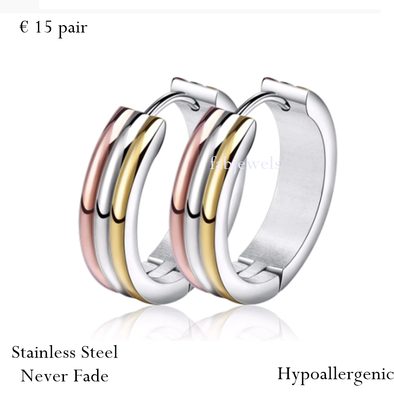 3 tone hoop earrings deals