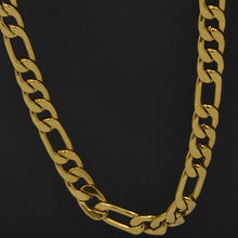 Load image into Gallery viewer, Yellow Gold Plated Stainless Steel 316L Figaro Chain Set Necklace Bracelet