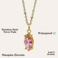 Load image into Gallery viewer, Stainless Steel Marquise Cubic Zirconia Waterproof Necklace