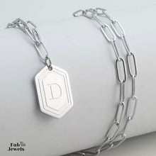 Load image into Gallery viewer, Stainless Steel Hexagon Initial Pendant Including Paperclip Chain