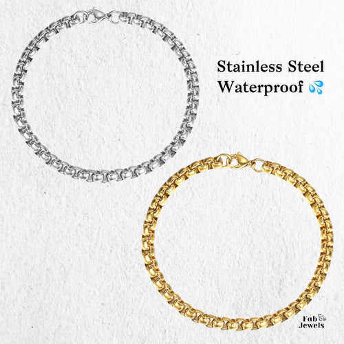 Stainless Steel Waterproof Yellow Gold Plated Silver Bracelet