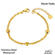 Load image into Gallery viewer, Stainless Steel Yellow Gold / Silver Twisted Bracelet Beads with Extension