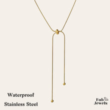Load image into Gallery viewer, Yellow Gold Plated Stainless Steel Adjustable Drop Snake Necklace