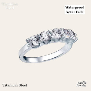 Highest Quality Titanium Steel Half Eternity Ring