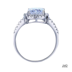 Highest Quality Titanium Steel Princess Cut Ring with AAAAA Cz
