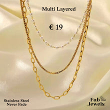 Load image into Gallery viewer, Trendy Stainless Steel Yellow Gold Multi Layered Necklace