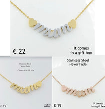 Load image into Gallery viewer, Mum Necklace 2 Tone Rose Gold Yellow Gold Plated on Stainless Steel