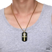 Load image into Gallery viewer, Key of Life Stainless Steel Cross Tag Pendant with Necklsce