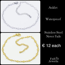 Load image into Gallery viewer, Stainless Steel 316L Star Anklet Ankle Chain Yellow Gold Silver