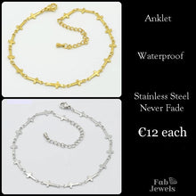 Load image into Gallery viewer, Stainless Steel 316L Cross Anklet Ankle Chain Yellow Gold Silver