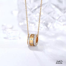 Load image into Gallery viewer, 18ct Gold Stainless Steel Necklace 3 Ring Pendant